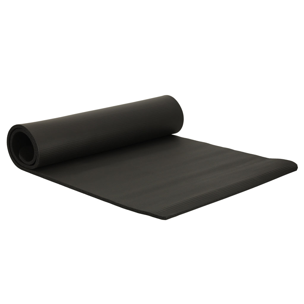 Mata do ćwiczeń jogi gimnastyczna treningowa fitness karimata gruba 1,5cm czarna + pokrowiec