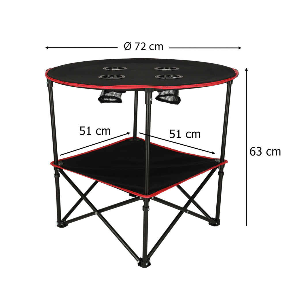 Stolik stół turystyczny składany przenośny kempingowy z pokrowcem 72 cm x 72 cm